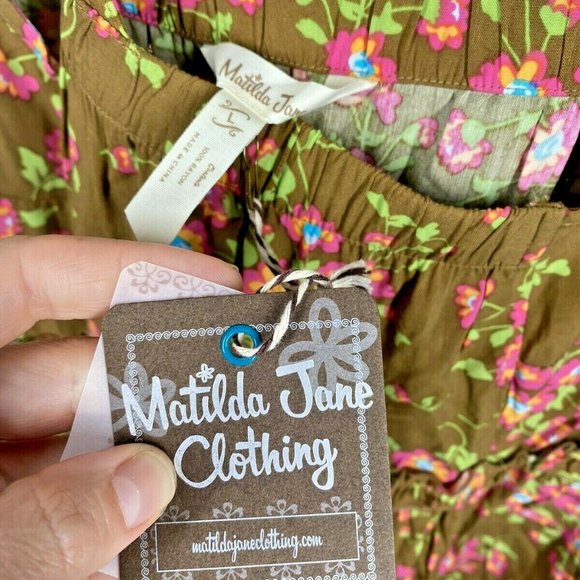 MATILDA JANE On A Whim Floral Cross Back Top Large Brown - Picture 8 of 8